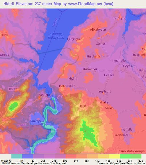 Hidirli,Turkey Elevation Map