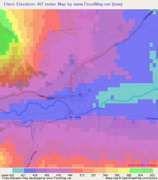 Fitero,Spain Elevation Map