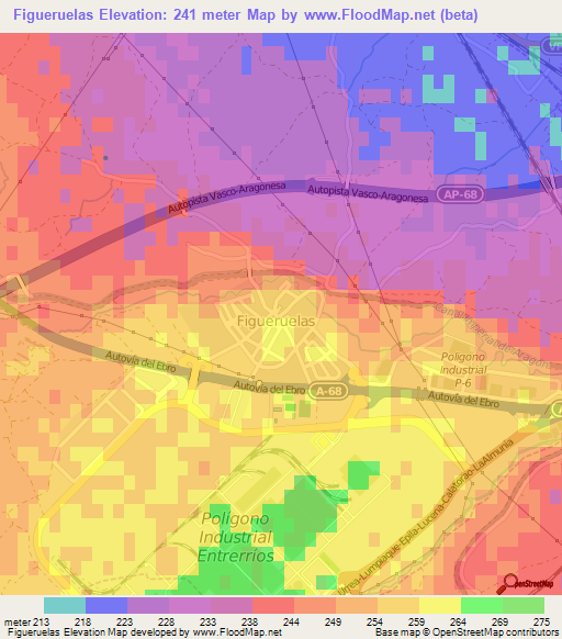 Figueruelas,Spain Elevation Map