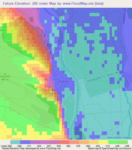 Falces,Spain Elevation Map