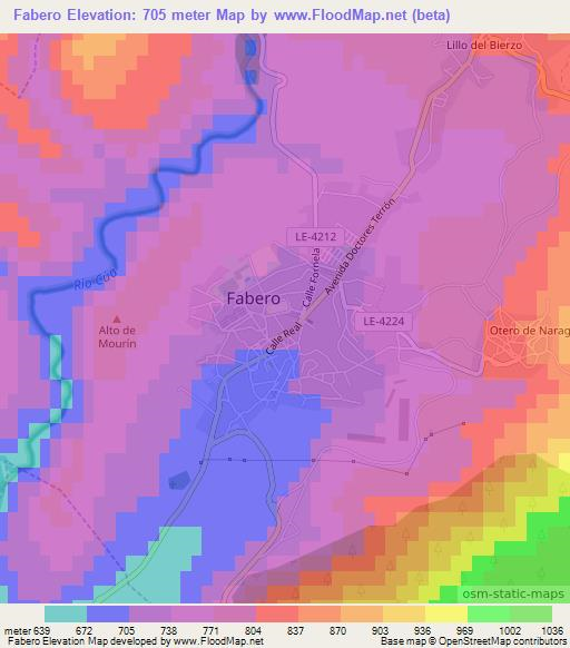 Fabero,Spain Elevation Map