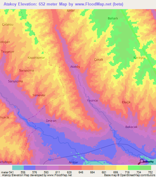 Atakoy,Turkey Elevation Map