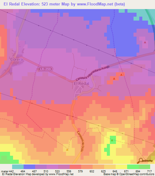 El Redal,Spain Elevation Map