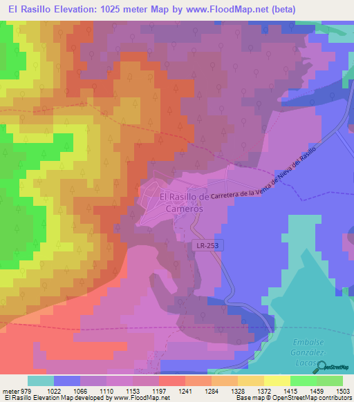 El Rasillo,Spain Elevation Map