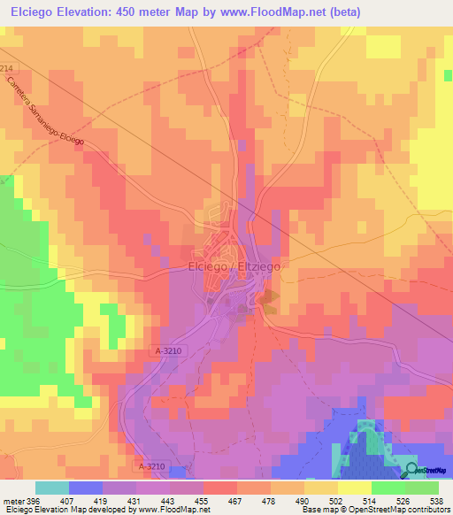 Elciego,Spain Elevation Map