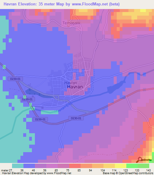 Havran,Turkey Elevation Map