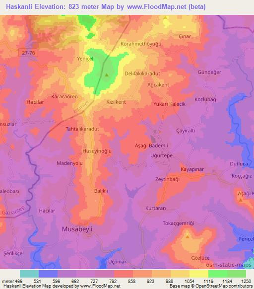 Haskanli,Turkey Elevation Map