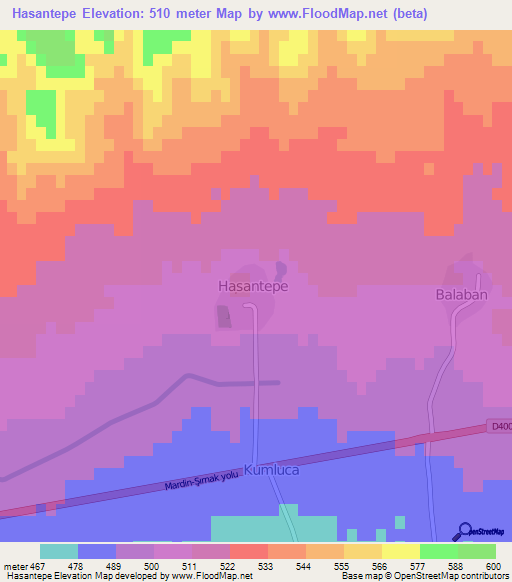 Hasantepe,Turkey Elevation Map