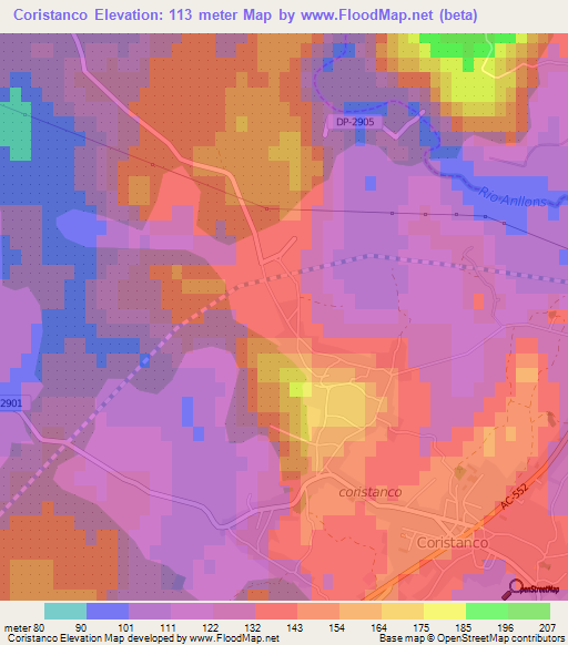 Coristanco,Spain Elevation Map