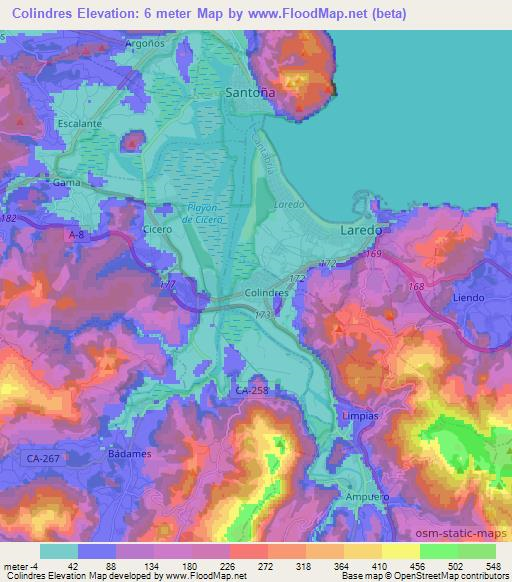 Colindres,Spain Elevation Map