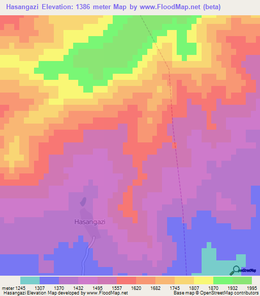 Hasangazi,Turkey Elevation Map