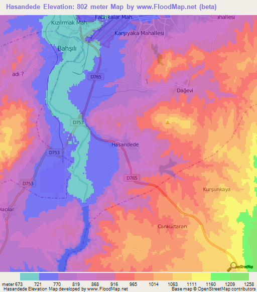 Hasandede,Turkey Elevation Map