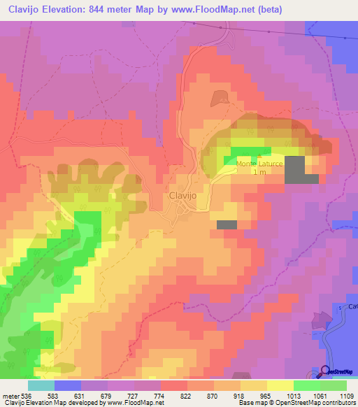 Clavijo,Spain Elevation Map