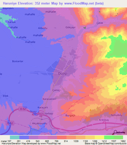 Haruniye,Turkey Elevation Map