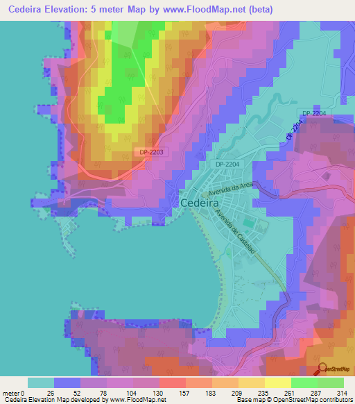 Cedeira,Spain Elevation Map