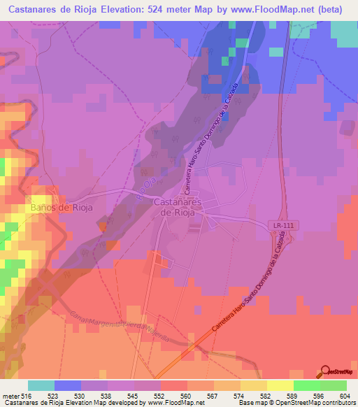 Castanares de Rioja,Spain Elevation Map