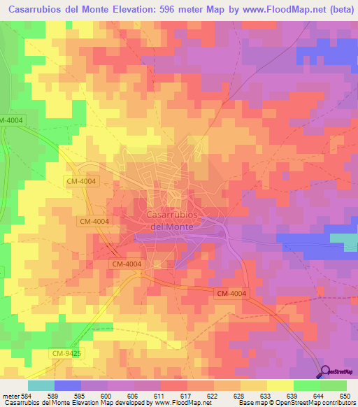 Casarrubios del Monte,Spain Elevation Map