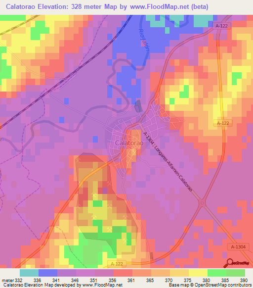 Calatorao,Spain Elevation Map