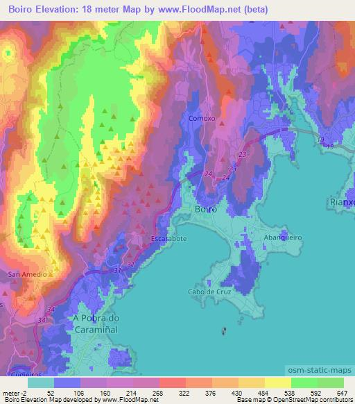 Boiro,Spain Elevation Map