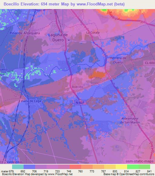 Boecillo,Spain Elevation Map