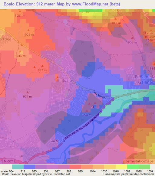 Boalo,Spain Elevation Map