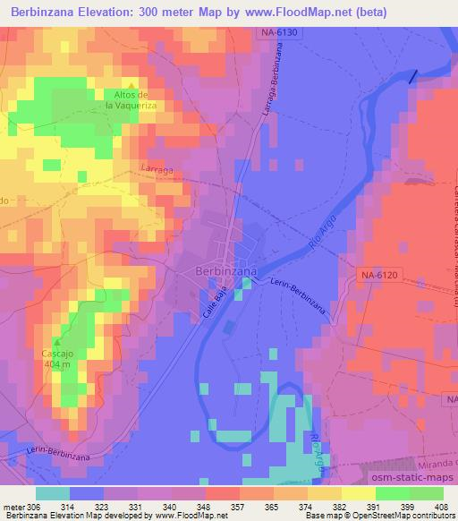 Berbinzana,Spain Elevation Map