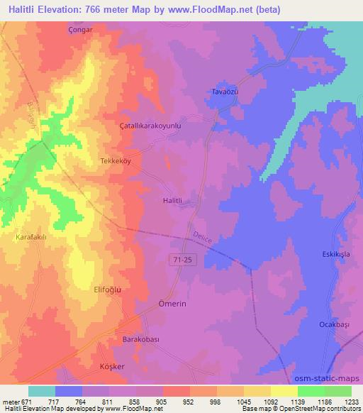 Halitli,Turkey Elevation Map