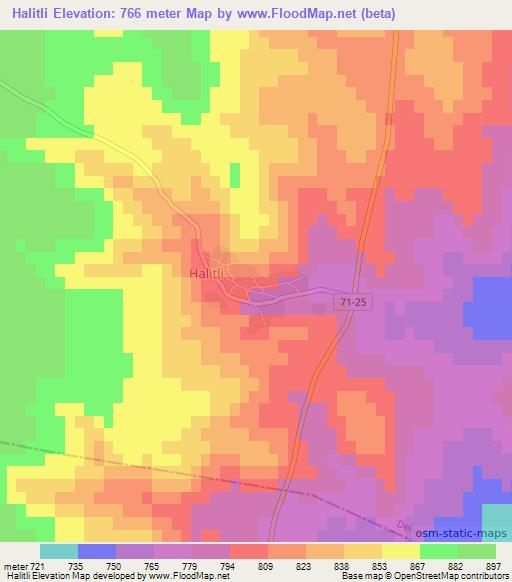 Halitli,Turkey Elevation Map