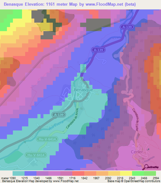 Benasque,Spain Elevation Map