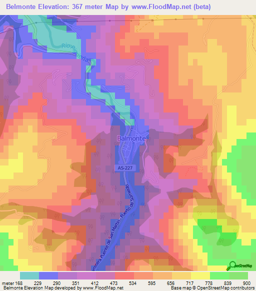 Belmonte,Spain Elevation Map