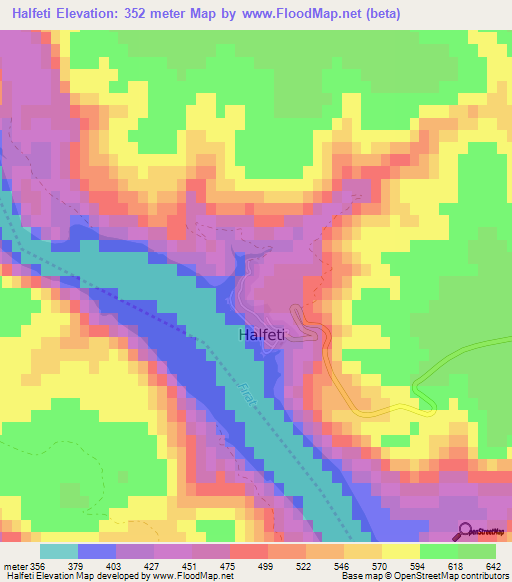 Halfeti,Turkey Elevation Map