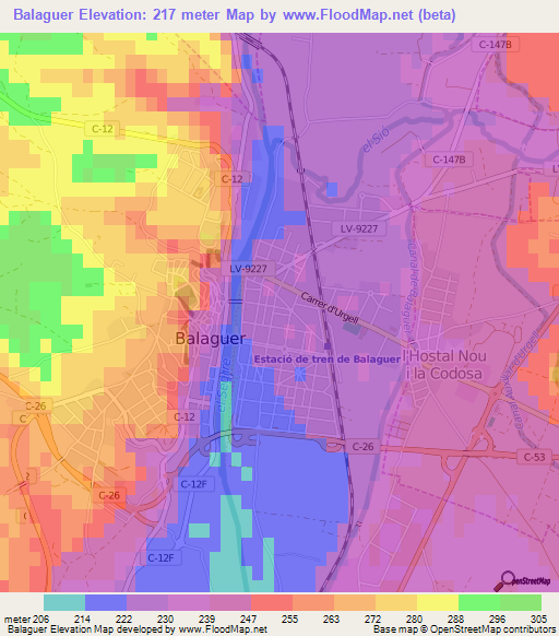 Balaguer,Spain Elevation Map