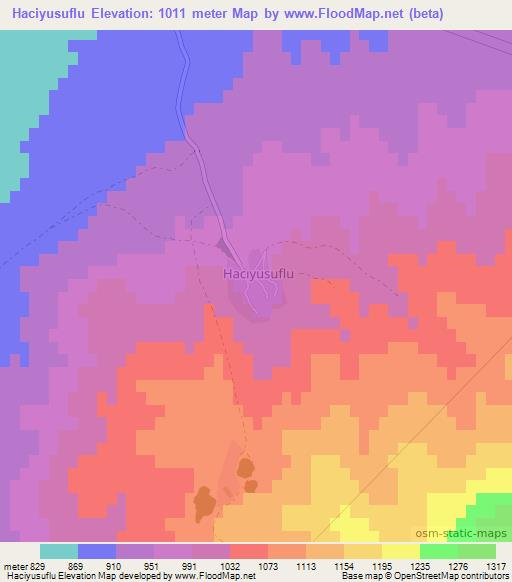 Haciyusuflu,Turkey Elevation Map