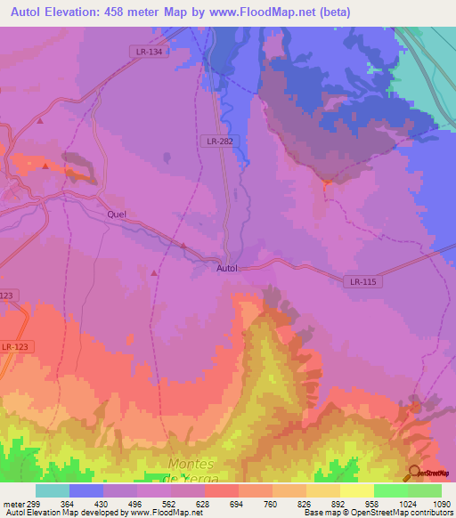 Autol,Spain Elevation Map