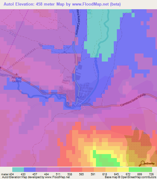 Autol,Spain Elevation Map