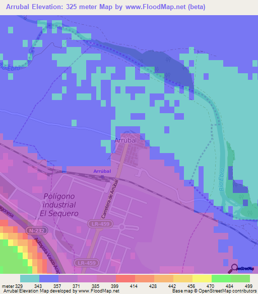 Arrubal,Spain Elevation Map