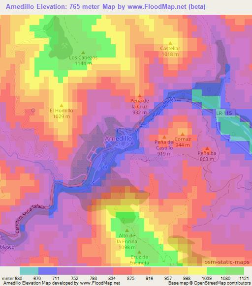 Arnedillo,Spain Elevation Map