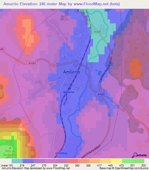 Amurrio,Spain Elevation Map