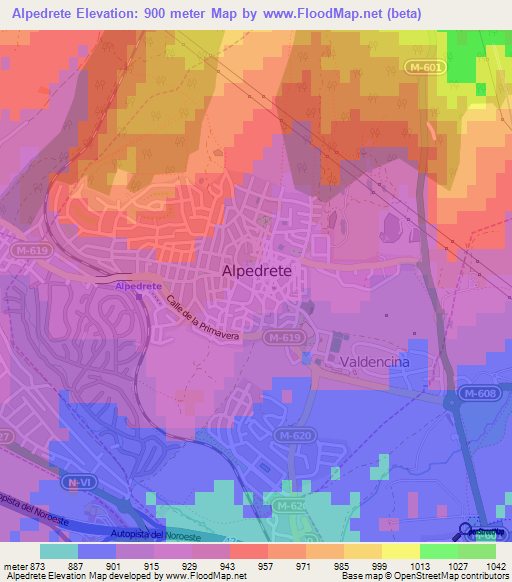 Alpedrete,Spain Elevation Map