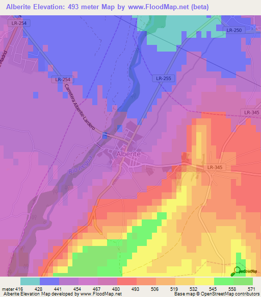 Alberite,Spain Elevation Map