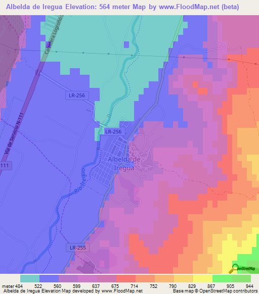Albelda de Iregua,Spain Elevation Map