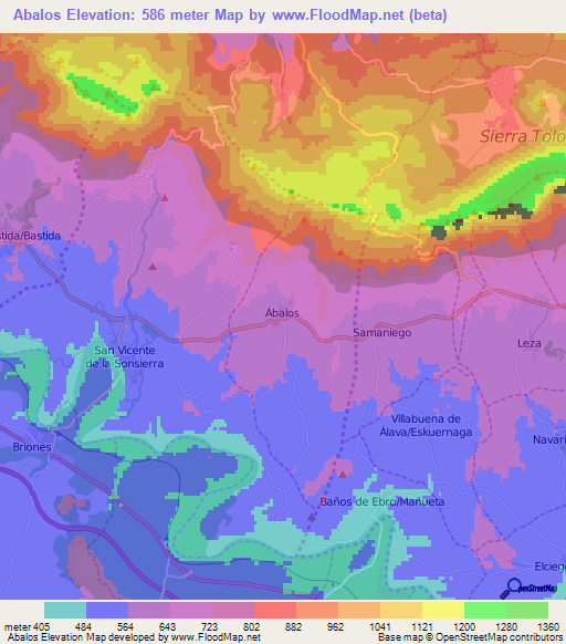 Abalos,Spain Elevation Map