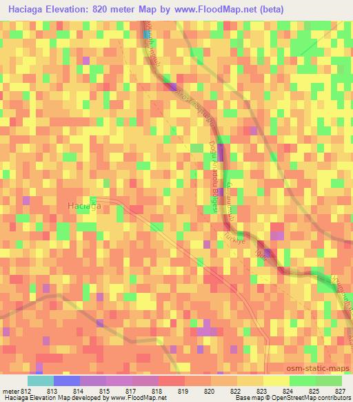 Haciaga,Turkey Elevation Map