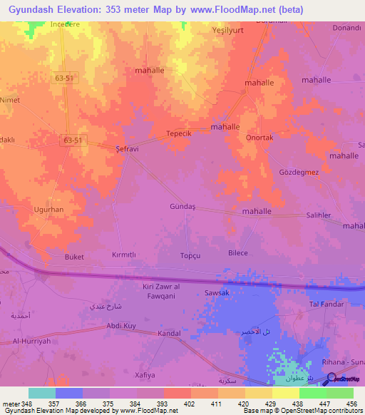 Gyundash,Turkey Elevation Map