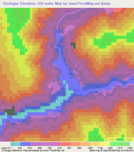 Zindogan,Turkey Elevation Map