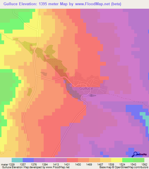 Gulluce,Turkey Elevation Map