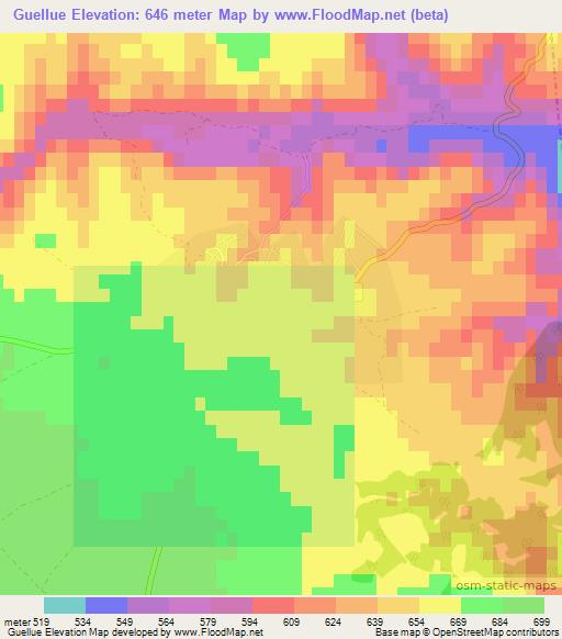 Guellue,Turkey Elevation Map