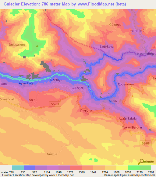 Gulecler,Turkey Elevation Map