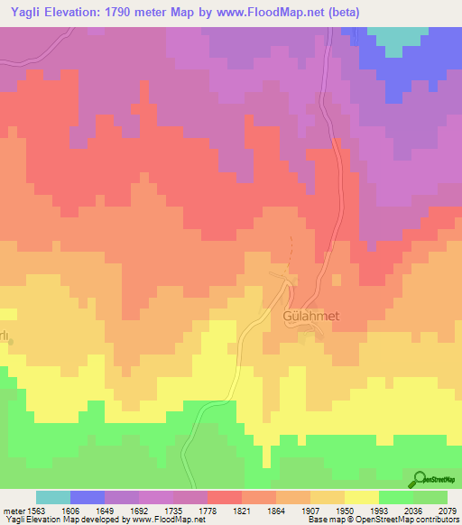 Yagli,Turkey Elevation Map