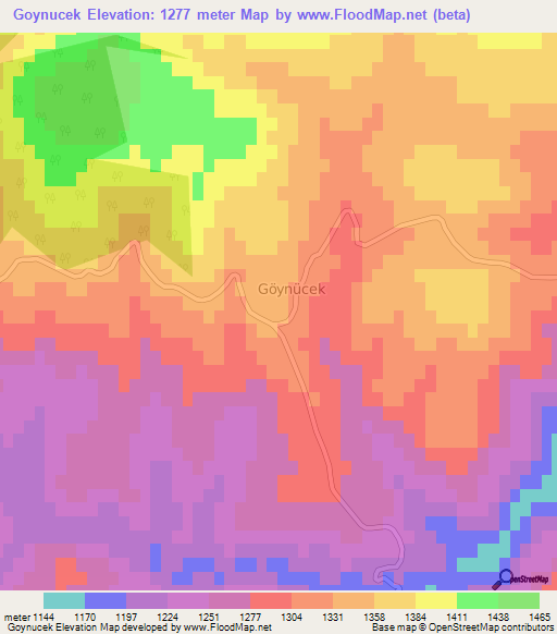 Goynucek,Turkey Elevation Map